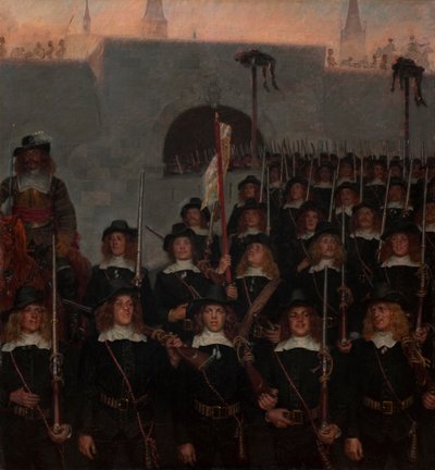 Les étudiants partent défendre Copenhague en 1658 - Kristian Zahrtmann